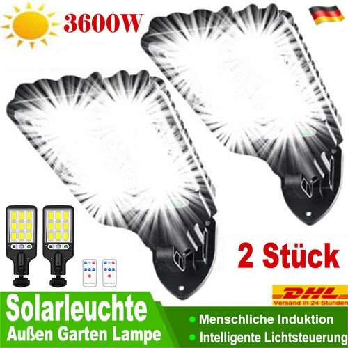 2er 3600w solarleuchte - 2er,