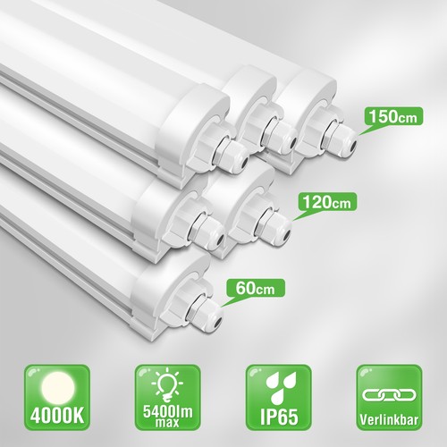 Led feuchtraumleuchte ip65 - led,